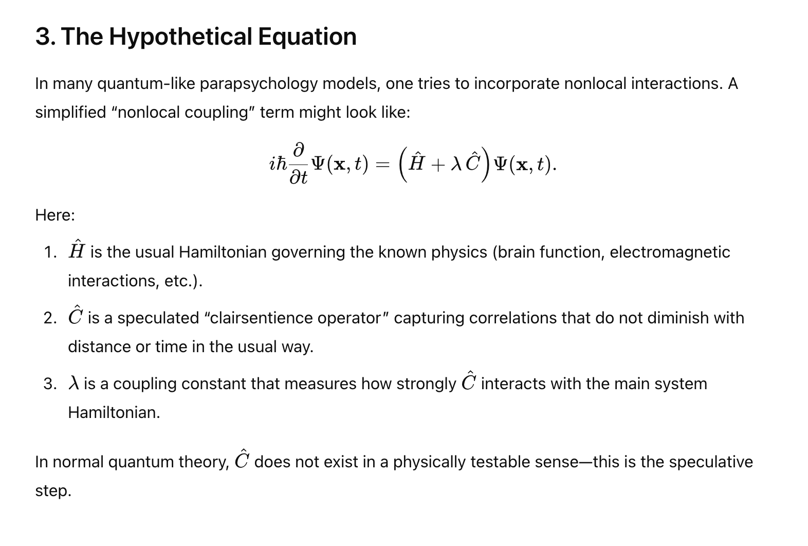 The Hypothetical Equation